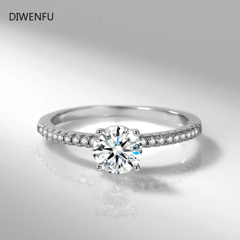 

DIWENFU Solid 925 Sterling Silver Rings for Women Stacking Band Engagement Wedding Part Gift Classic Romantic Fine Jewelry