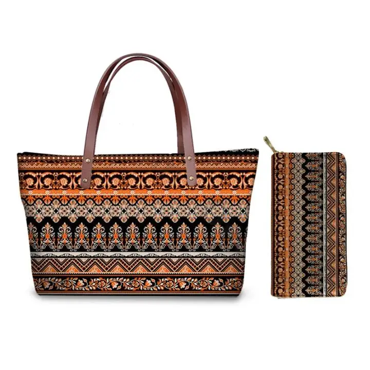 

African Ethnic Pattern Handbags For Women 2021 New Luxury Shoulder Tote Bags For Travel Organizer Females Top-Handle Bags Bolso