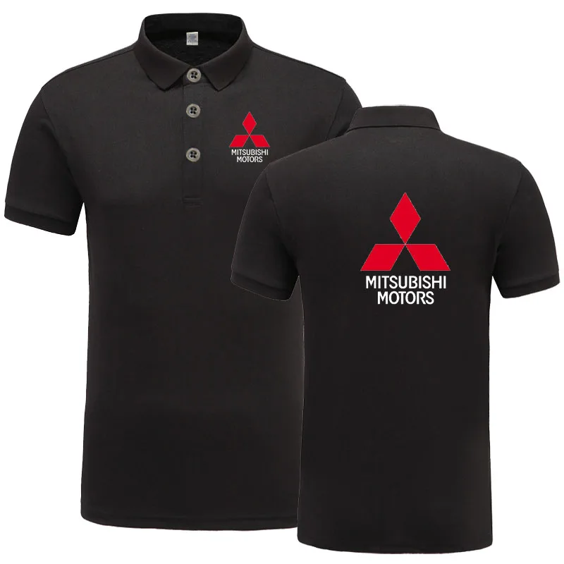 Новинка Летняя Повседневная рубашка поло Mitsubishi мужская хлопковая Однотонная с