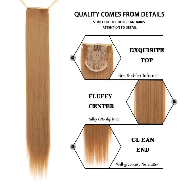 TALANG22'' Синтетические длинные прямые ленты с завязками конские хвосты волосы