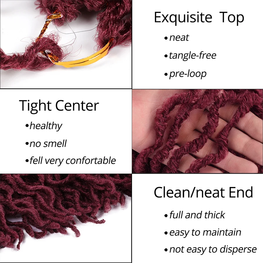 Leeons искусственные локоны в стиле Crochet волосы Горячая продажа Nu Locs синтетические