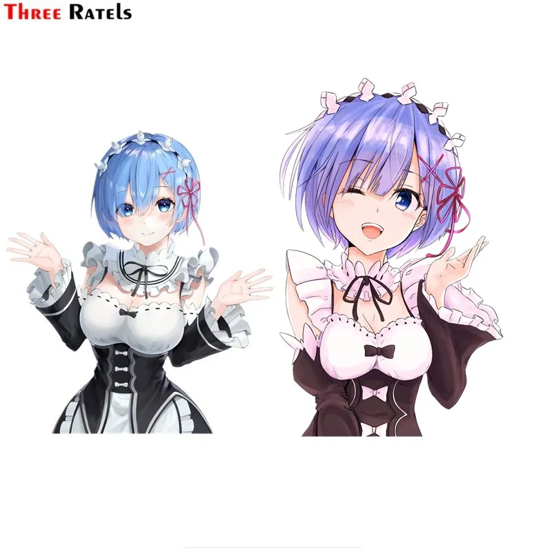 

Three Ratels FC712 Rem Re Zero Аниме девушка Автомобильные украшения Наклейки Скейтборд Переводные картинки