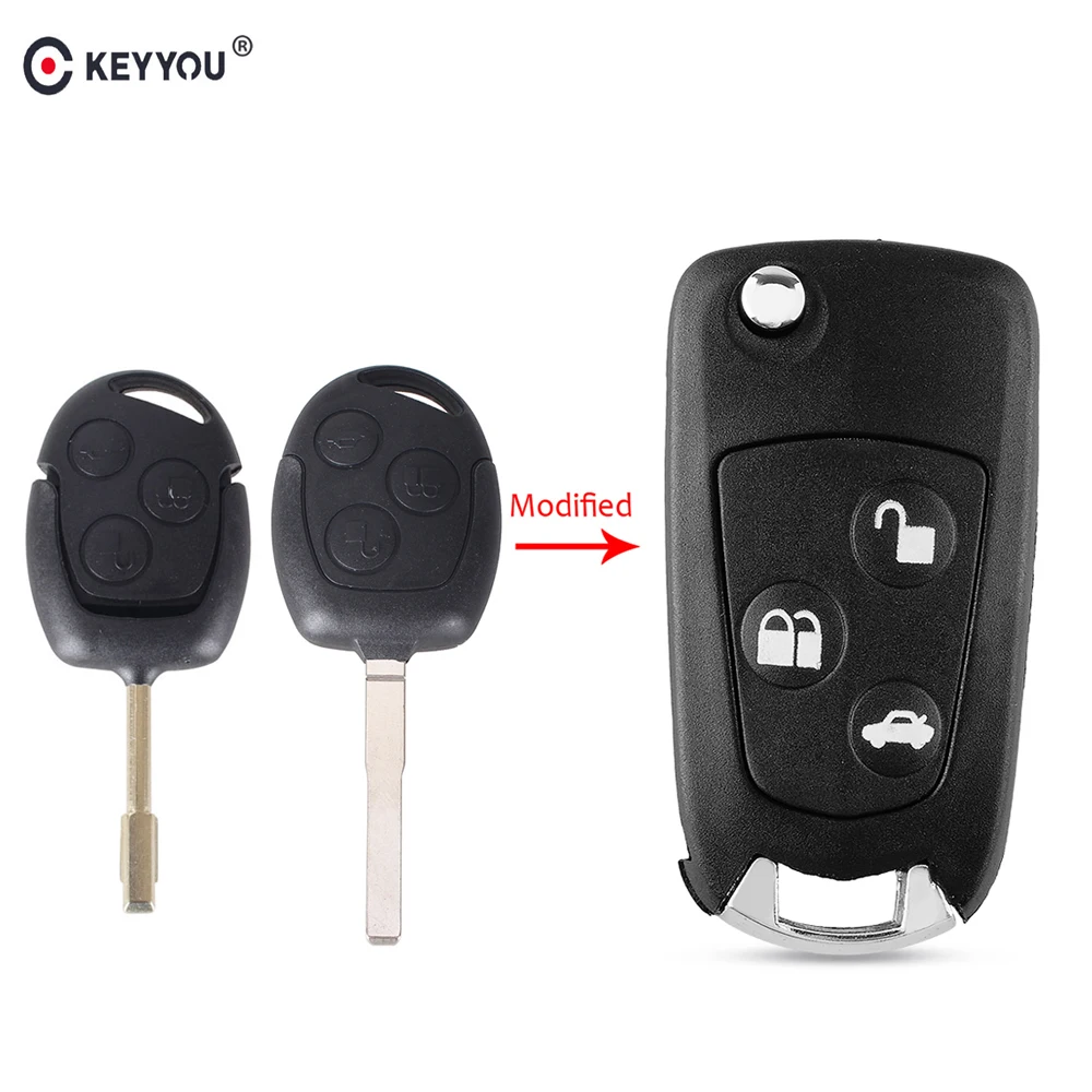 Чехол KEYYOU для ключей Ford Mondeo Focus 2 3 Festiva Fiesta кнопки без порезов|Ключ от авто| |