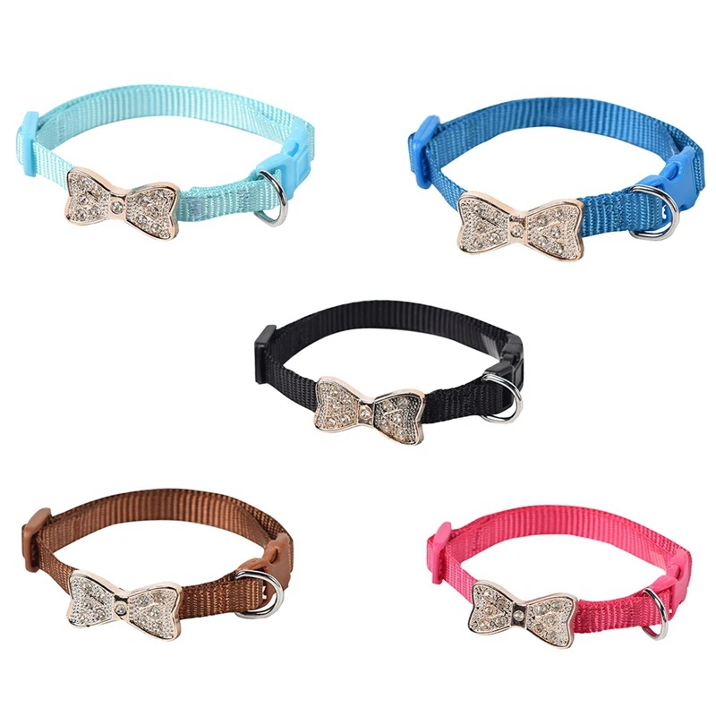 Лидер продаж для питомца собаки ошейник кота Регулируемый бант Стразы щенок