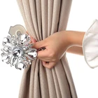 Застежка для штор, роскошный большой магнитный держатель для занавесок с кристаллами и зажимами для цветов