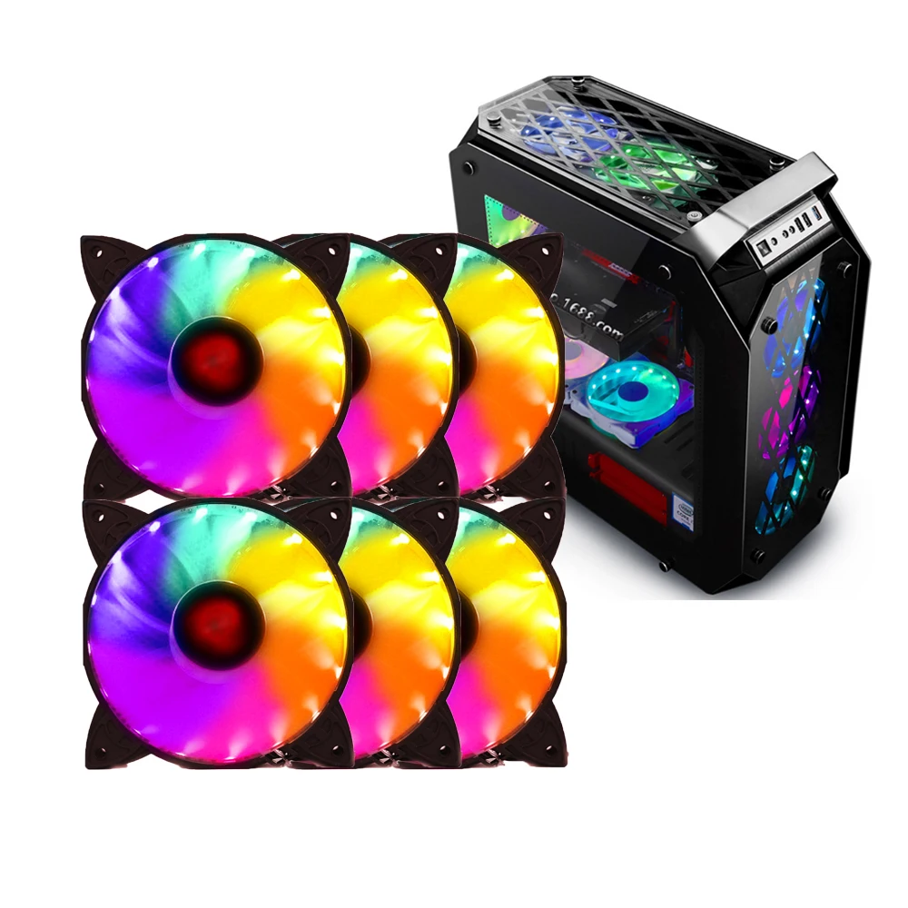 COOLMOON 12 см вентиляторов ПК 120 мм RGB вентилятор Радуга 5V A-RGB шасси тихий Управление