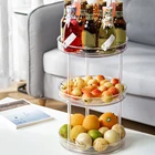 Вращающийся кухонный Органайзер, полка для хранения специй, полка для бутылок, органайзер для фруктов и косметики, кухонный ингредиент, банка для специй, шкаф