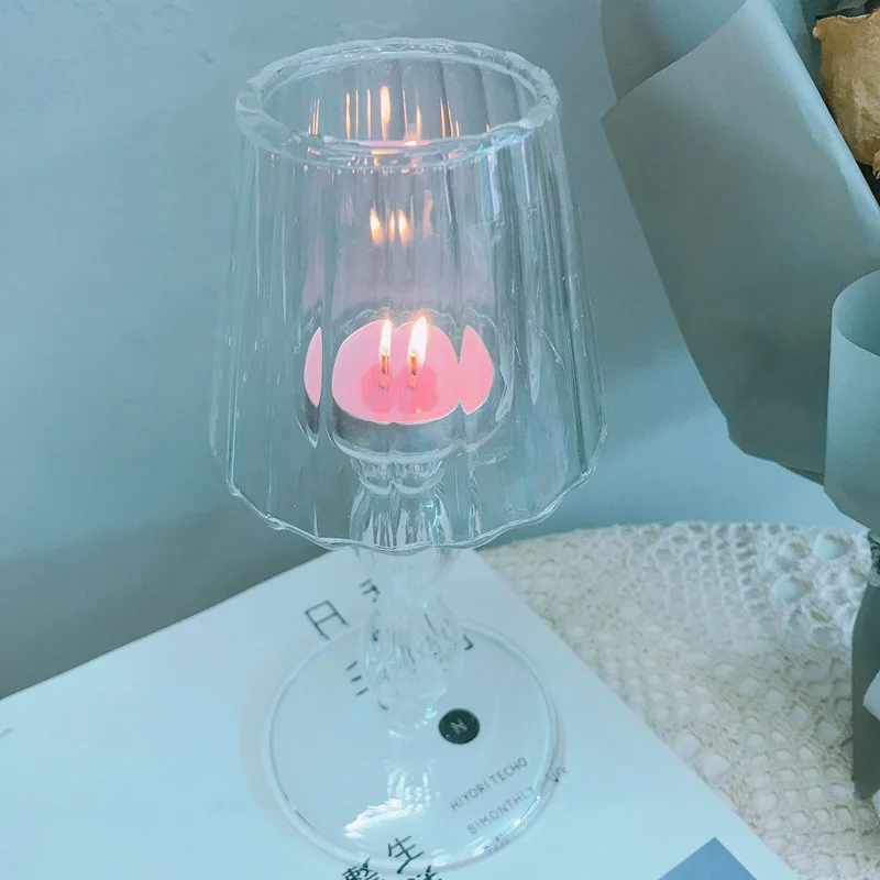 Европейский прозрачный стеклянный подсвечник на День святого Валентина