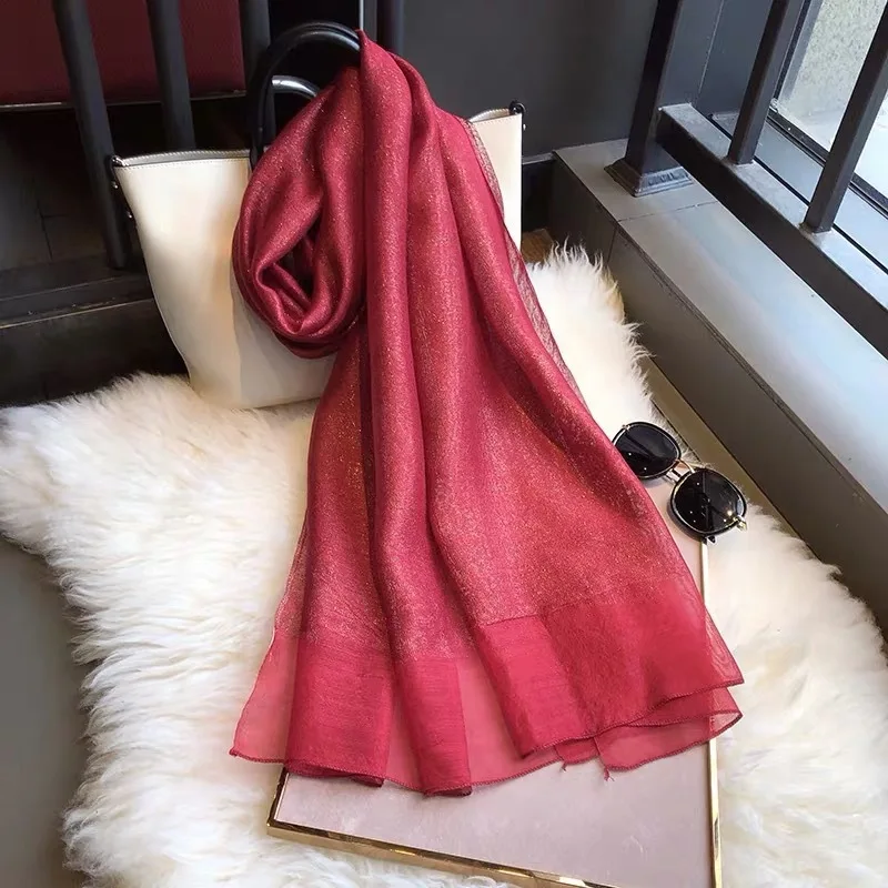 Hot Sale 2020 Real Hijab Solid Winter Silk Scarves Female Long Wool Scarf Women Shawls Spring Summer Pashmina Poncho Foulard |