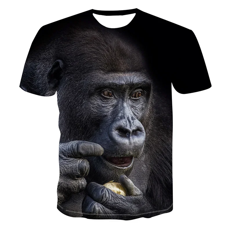 

Amusing Chimp Printed T-Shirt 2021 Summer Fashion Clothes Children Cartoon Casual Funny Hip hop Short Sleeve Tees Tops 4XL