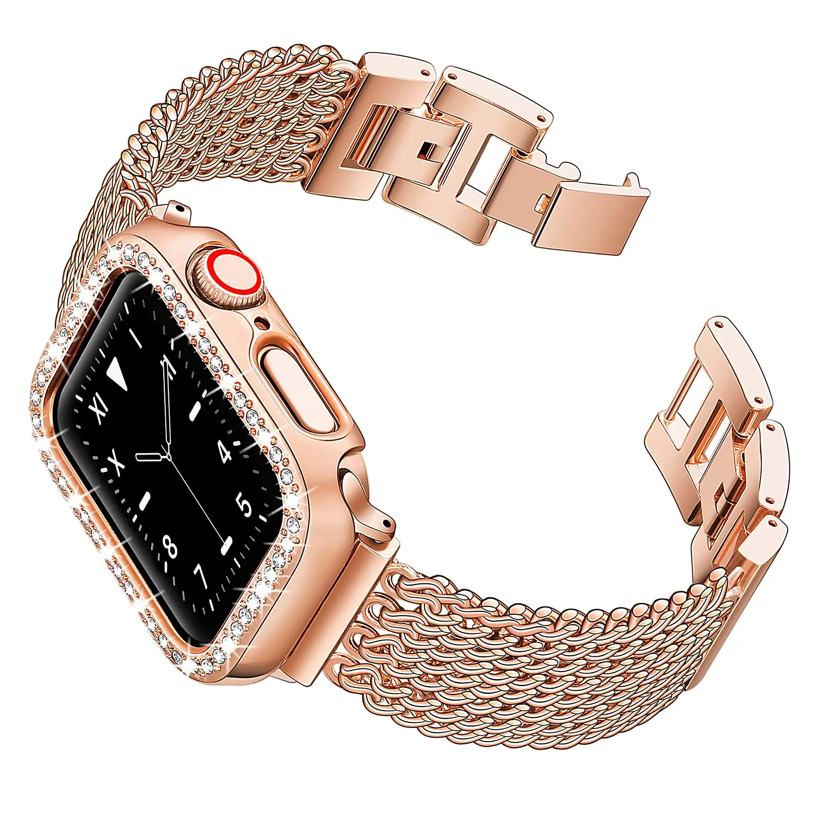 

Case+Dress bracelet for Apple watch band 40mm 41mm 38mm 45mm 44mm 42mm 38mm Metal belt Watchband iWatch Serie 3 4 5 6 se 7 strap
