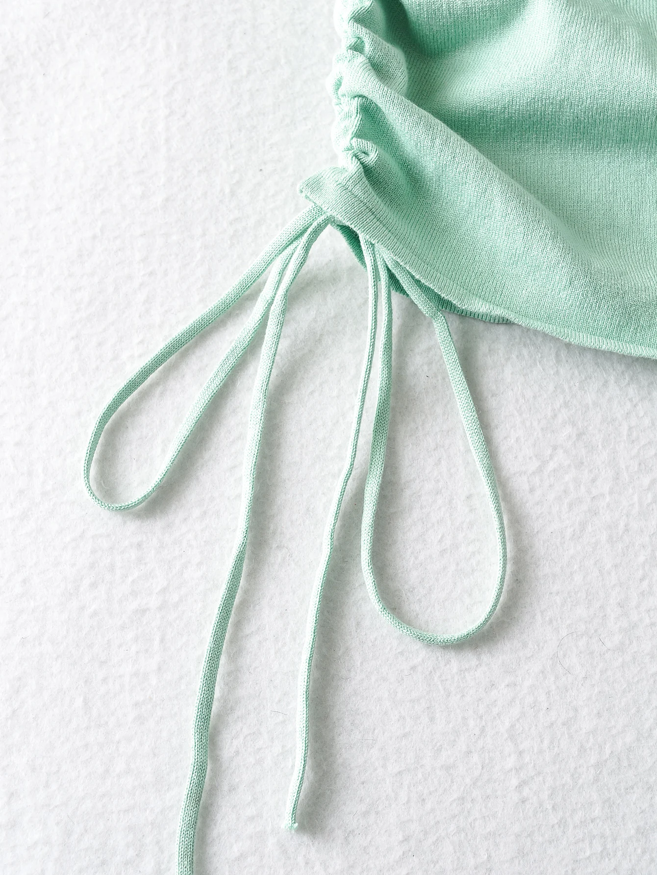 

Two-sided drawstring sleeveless round-necked dress