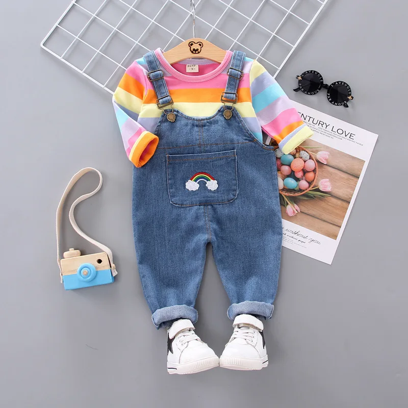 Весенне-осенний комплект детской одежды Новая повседневная хлопковая футболка в