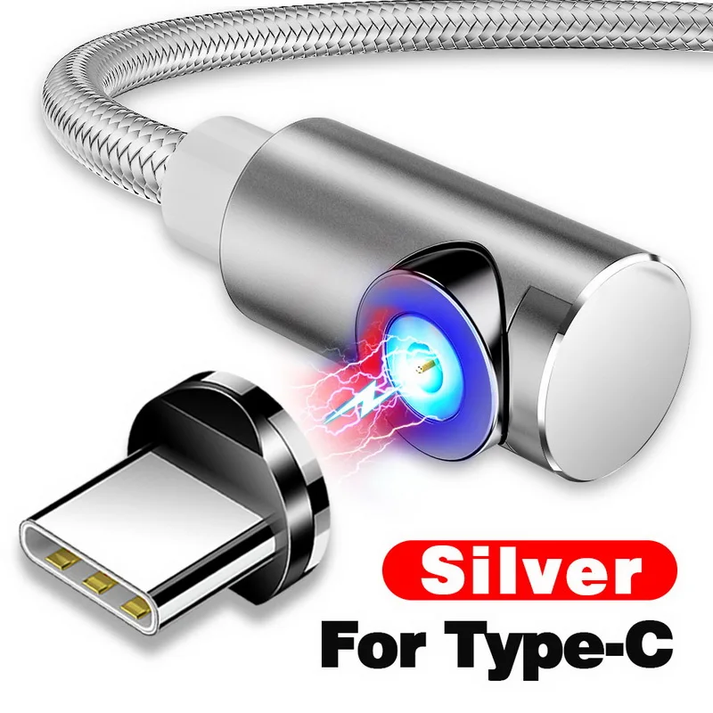 INIU 2 м Быстрый Магнитный кабель Micro usb type C зарядное устройство для iPhone XS X XR 8 7 samsung S8 магнит Android телефонный кабель Шнур - Цвет: For Type C Silver