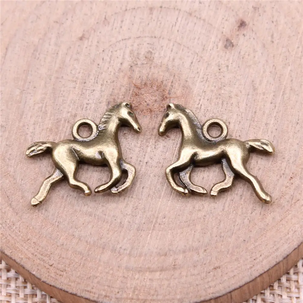 

Horse Charms For Jewelry Making Findings Handmade DIY Craft 20pcs Antique Bronze Color 22x14mm
