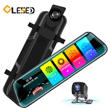 OLESED T95S, 10 дюймов, ips экран, Автомобильный видеорегистратор, зеркальная камера, видеорегистратор, двойной объектив, автомобильная камера, Full Hd, привод, рекордер, поток, зеркало заднего вида