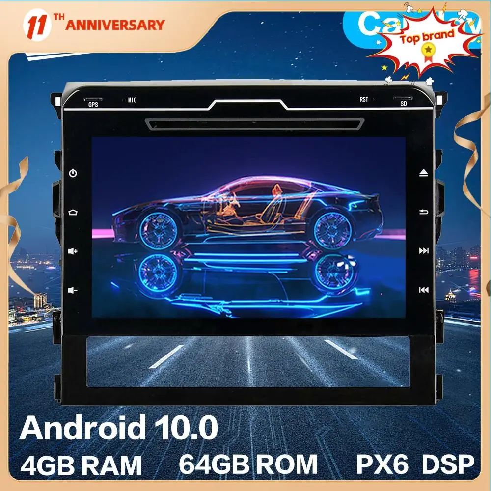 

Android 10 4G+64GB Car Radio Player GPS Navigation For TOYOTA Land Cruiser LC 2016+ HD Multimedia DVD Player Tape DSP Carplay