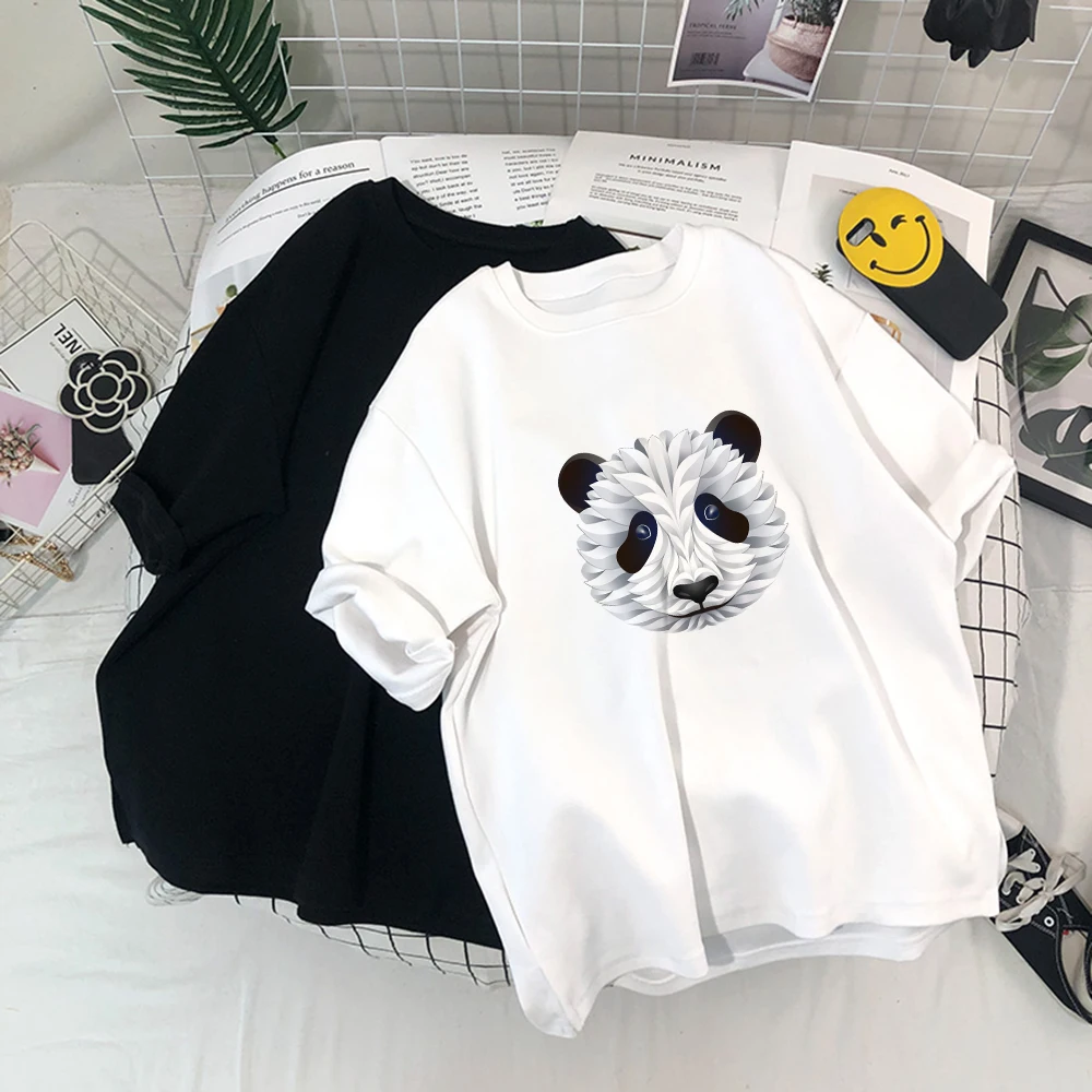 Футболка на заказ милая одежда с рисунком панды летняя унисекс парные топы
