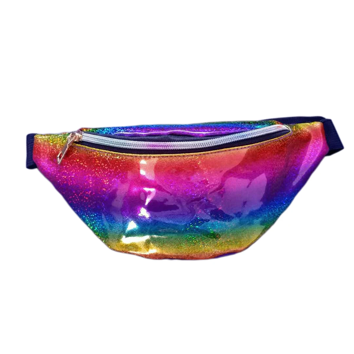 

Голографический лазер Fanny Pack, блестящая сумка-пояс на талию с регулируемым ремнем для путешествий и занятий спортом Вечерние