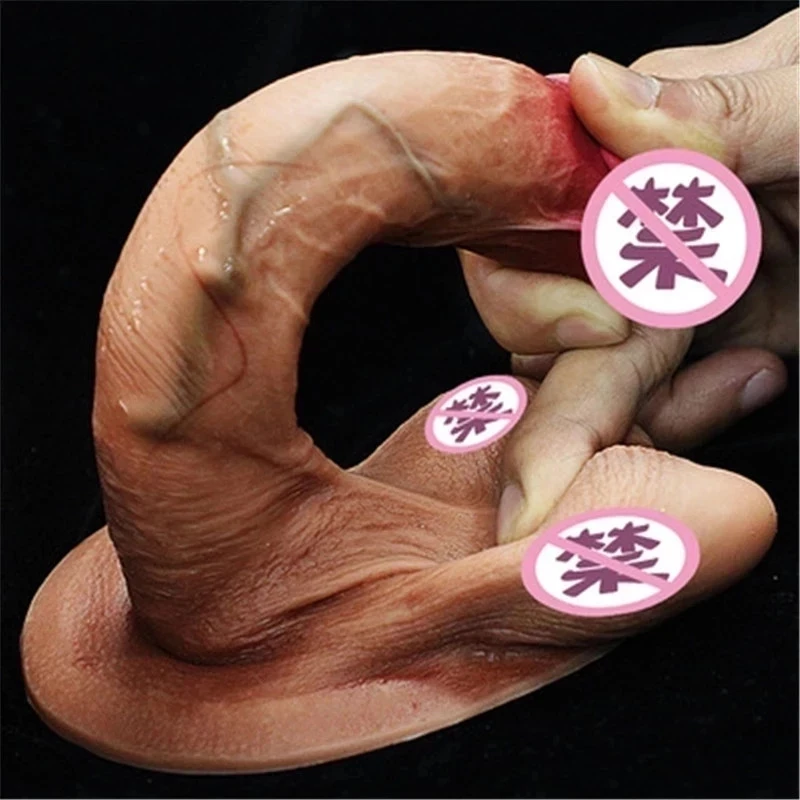 Реалистичный фаллоимитатор раздвижные яички силиконовый пенис сексуальные