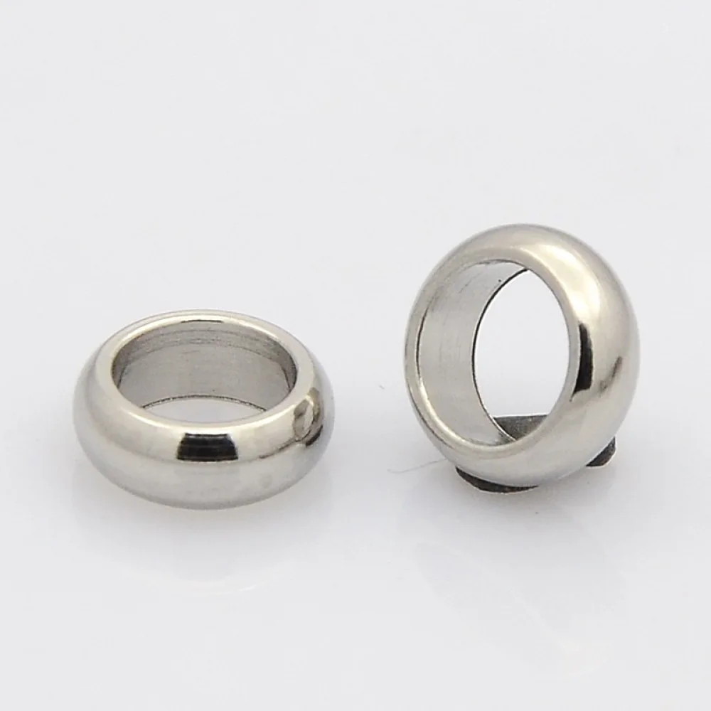 

100pcs 4 5 6 7 8mm Ring Stainless Steel Spacer Beads Large Hole Loose Beads For Jewelry Making DIY Bracelet Accessories Supplies