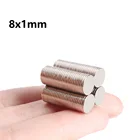 Супермощный редкоземельный неодимовый магнит N35, 8 мм X 1 мм, небольшие круглые магнитные диски 12050100200500шт.