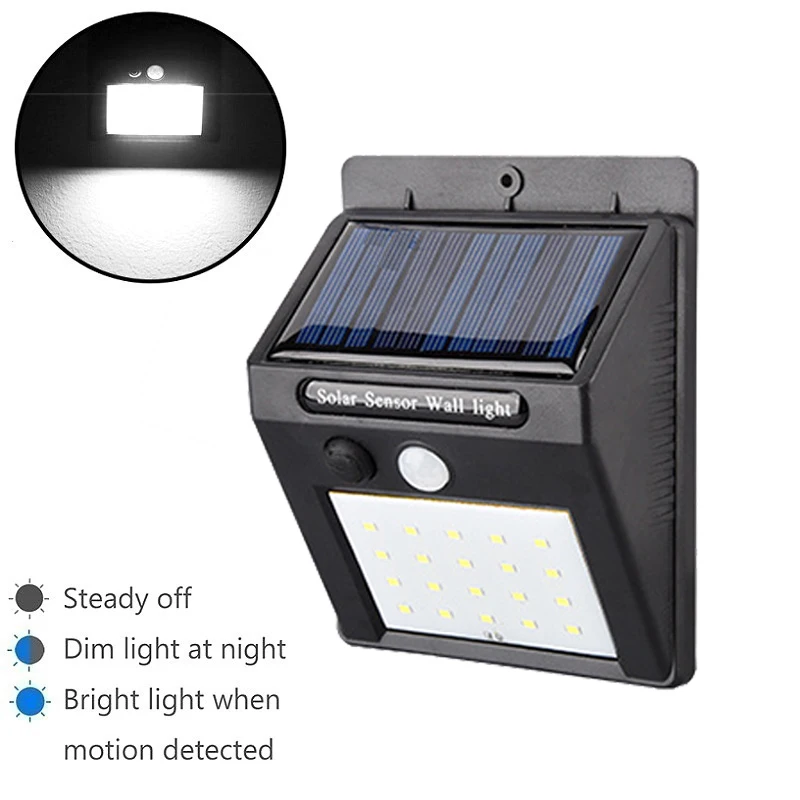 Solar Powered Gadgets 20 LED PIR Motion Sensor Light Waterproof Garden Security Wall Lamp Night led Lights | Лампы и освещение