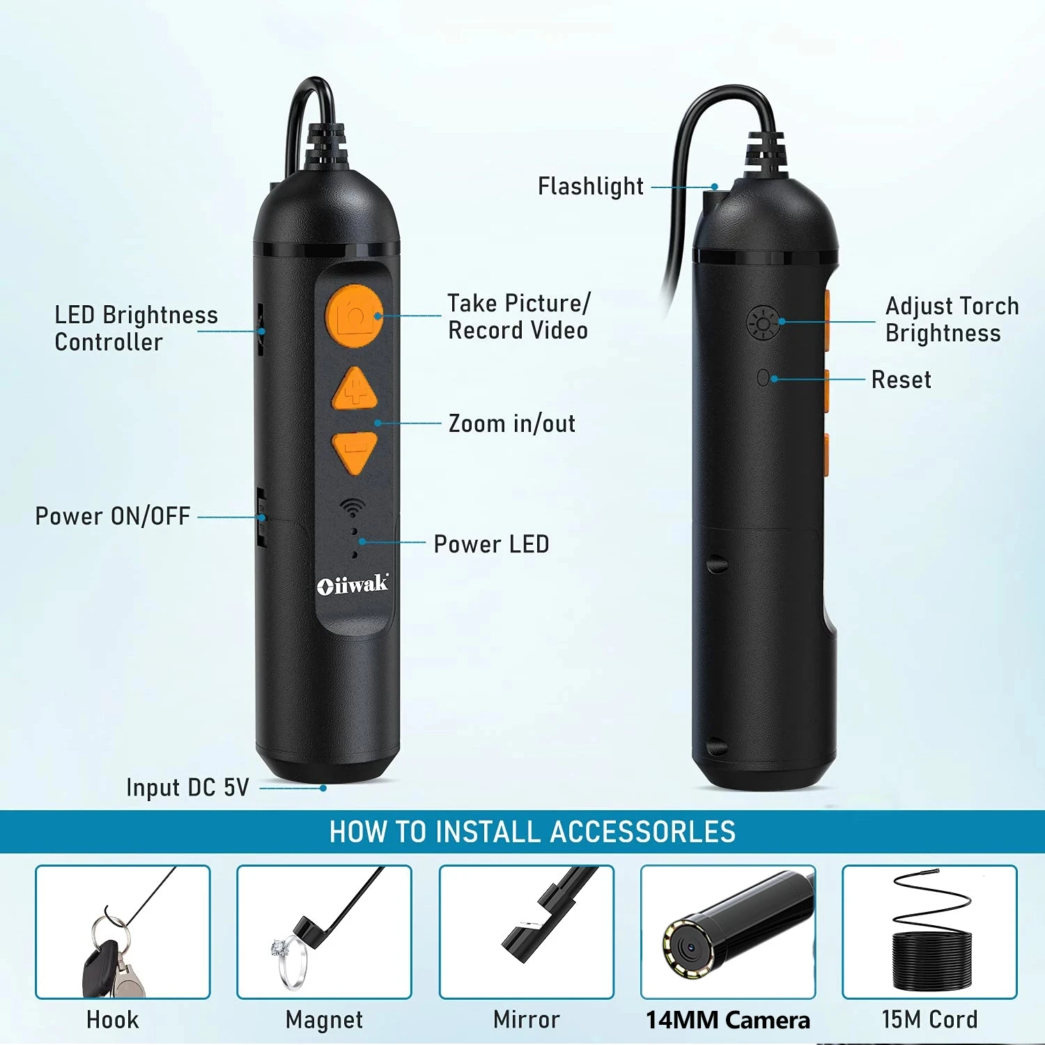 Камера-Эндоскоп Oiiwak 12 МП с автофокусом и 5-кратным увеличением - купить по