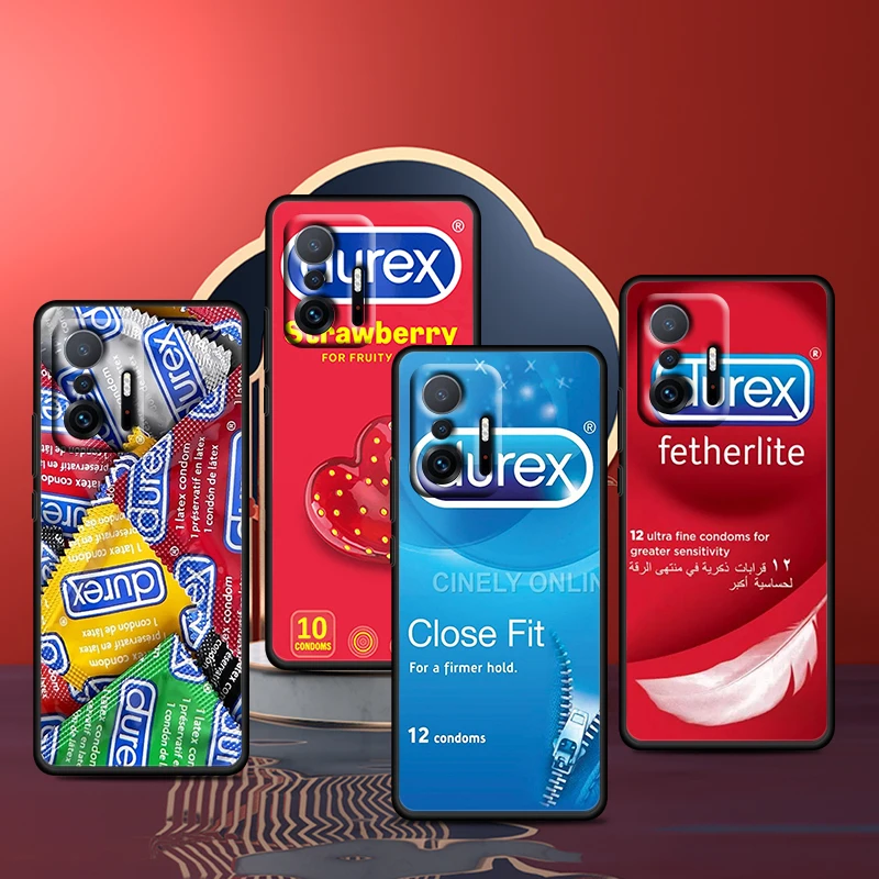 

Sexy Cndom Brand Durex for Xiaomi 11 11T 10T Note 10 Mi 9T Ultra Pro Lite 5G Funda Silicone Black Phone Case Coque Capa