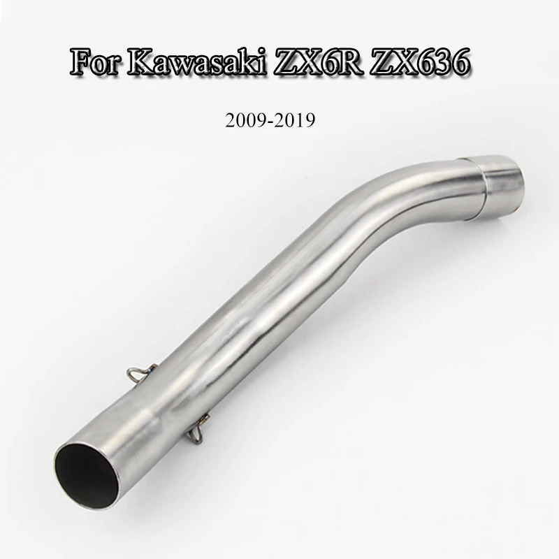 

Motorcycle Exhaust Link Pipe For Kawasaki 2009-2019 ZX6R ZX636 Midddle Mid Connect Pipe Stainless Steel Tube Slip On Modified