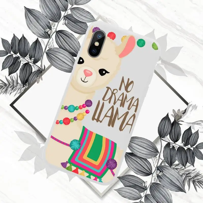 

Lovely Lama Llama Alpacas Phone Case Candy Color for iPhone 6 7 8 11 12 s mini pro X XS XR MAX Plus