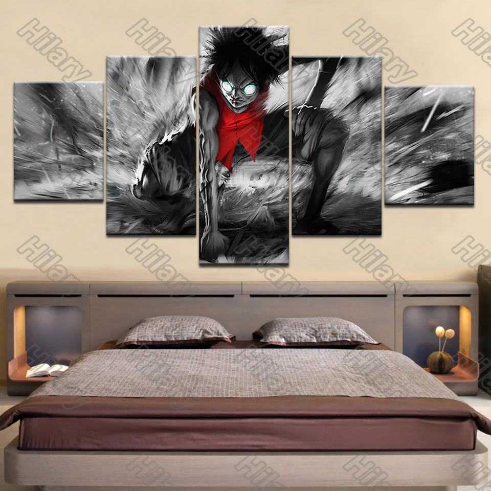 

Anime Poster One-Piece Canvas Painting 5Pcs Wall Art Customizable Decoration for Living Room and Bedroom Frameless Style