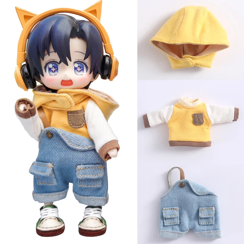 

OB11 Doll Accessories fashion Overalls Sweater Hat for ob11,molly, gsc,1/12 BJD,body9,YMY,DDF obitsu 11 clothes