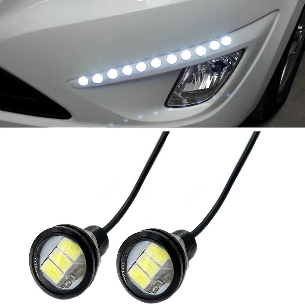 2pcs 23/18MM Bright Car Led Daytime Running Lights Eagle Eye DRL Auto LED Backup Reversing Parking Signal Automobiles Lamps DRL