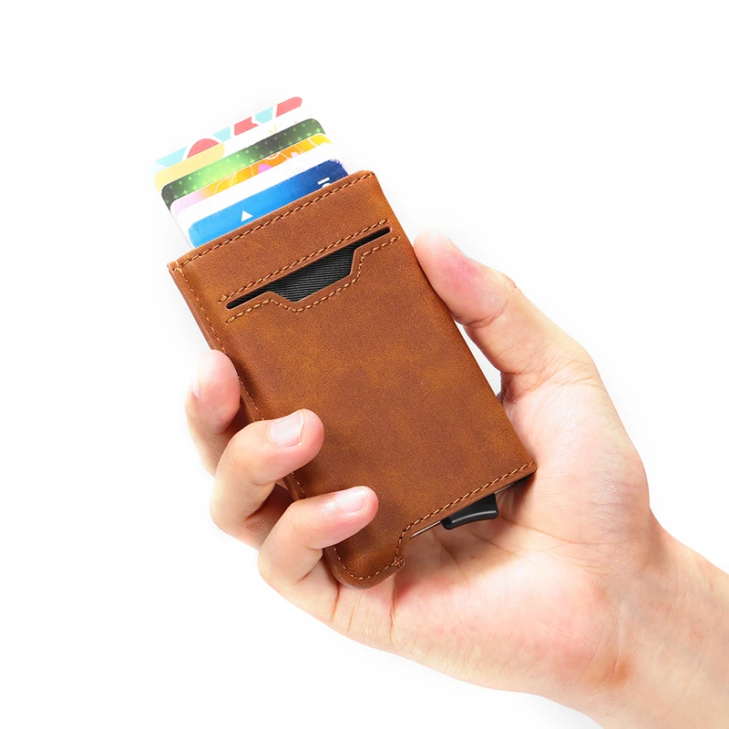 DIENQI Rfid держатель для карт кошельки мужчин кожаный тонкий мини кошелек сумка