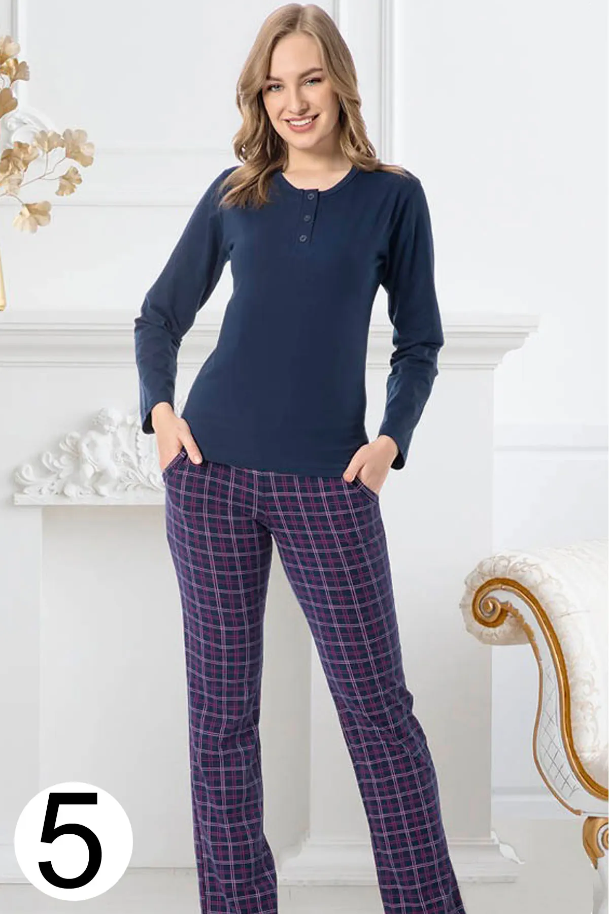 Women's Cotton Pajamas set Bottom Top Suit Lady 'S Pajama Set Gift Sleepwear Sets of Colors