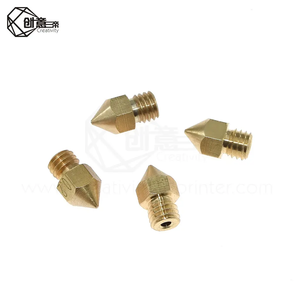 MK7 MK8 Nozzle 0.4mm 0.3mm 0.2mm 0.5mm Copper 3D Printers Parts Extruder Threaded 1.75mm 3.0mm Filament Head Brass Nozzles Part |