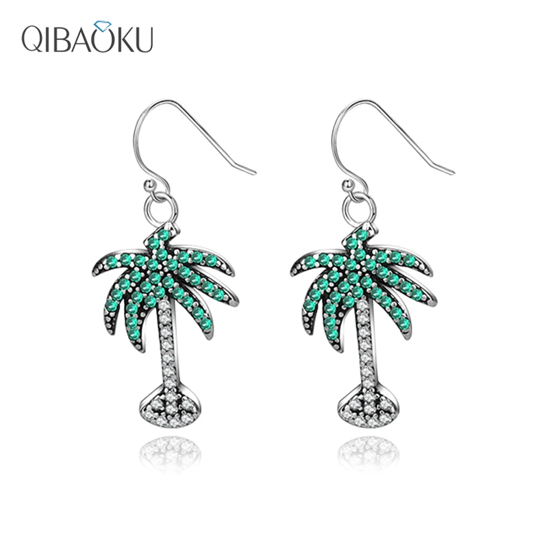 

925 Sterling Silver Earrings for Women Colorful Zircon Plant Tree Shape Earrings Fine Jewelry Party Earring Cute Animal