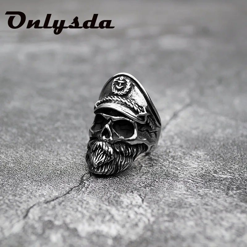 Onlysda уникальное Винтажное кольцо в виде черепа пирата с перекрещивающимися