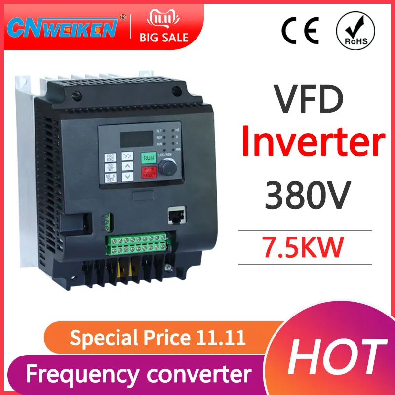 

Контроллер частоты VFD, 380 В переменного тока,/4 кВт/кВт, привод частоты переменного тока, 3-фазный контроллер скорости, инвертор двигателя VFD, б...