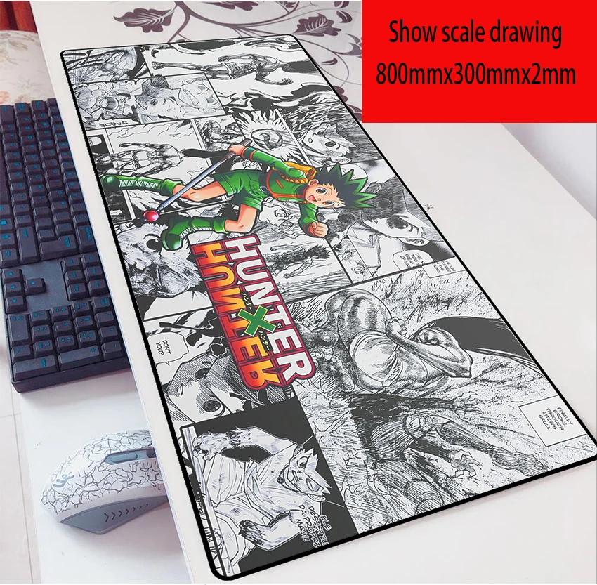 

Anime Hunter X Hunter Mouse Pad 80X30 Game Japanese Manga 2mm MousePad Oversized Laptop Keyboard Pad Table Mat for Playing Games