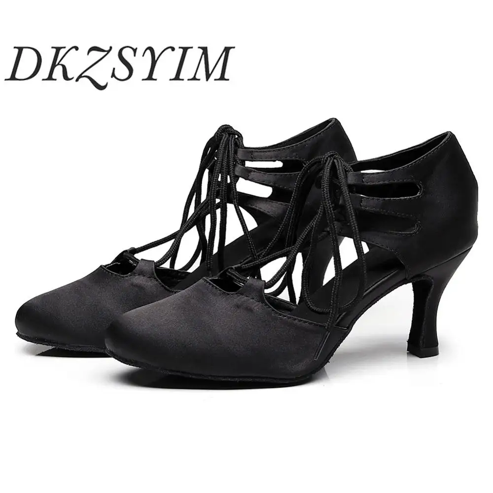 Туфли DKZSYIM женские для бальных танцев туфли танго с зеленым принтом обувь сальсы