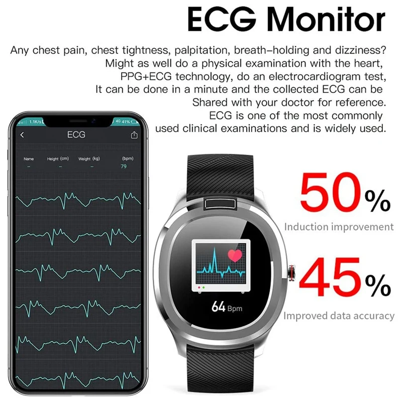 

T01 Ip68 Waterproof Smart Watch Men Women Fitness Tracker Body Temperature Heart Rate Monitor Peeter Smart Band