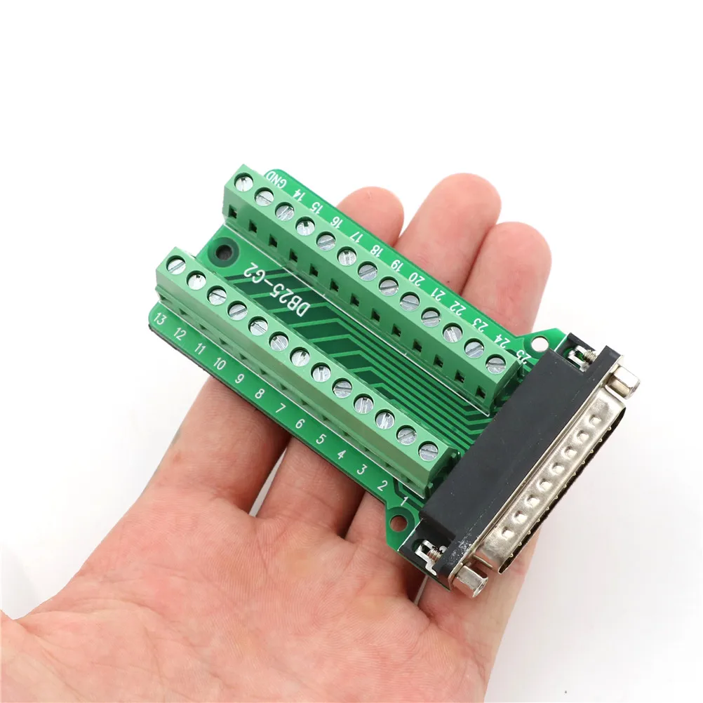 1 шт. DB25 мужской 25Pin Plug Breakout печатной платы 2 ряда клеммы соединители