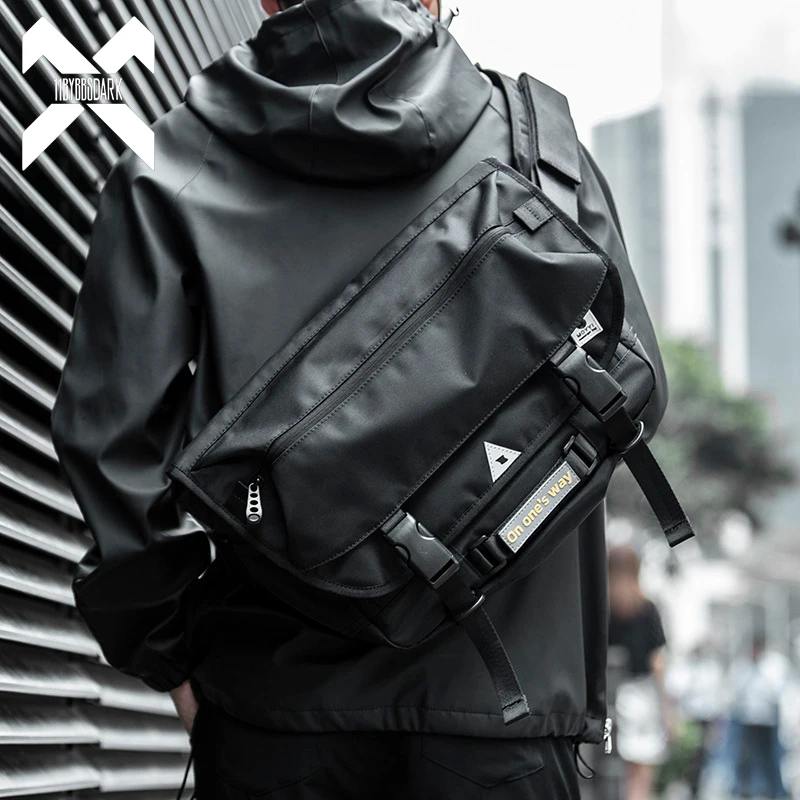 Мужская сумка-мессенджер, уличная трендовая тактическая водонепроницаемая сумка через плечо, военная уличная сумка в стиле хип-хоп, сумка О...