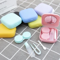 1pc mini contact lens case pocket portable easy carry make up beauty pupil storage lenses box mirror container travel