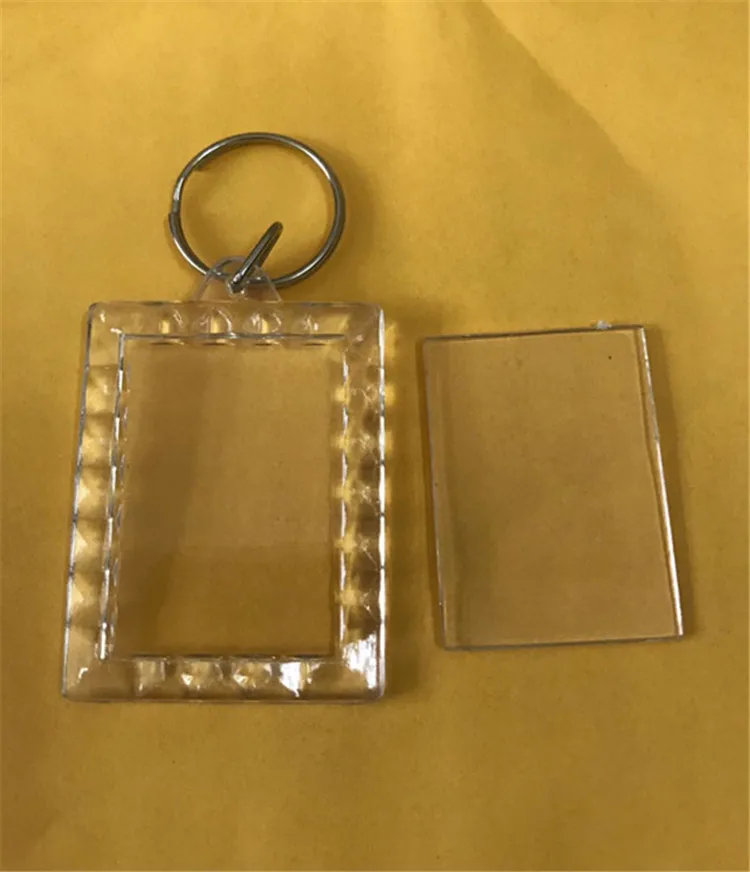 1 шт. пустые акриловые брелки для фотографий пластиковые прямоугольных ключей