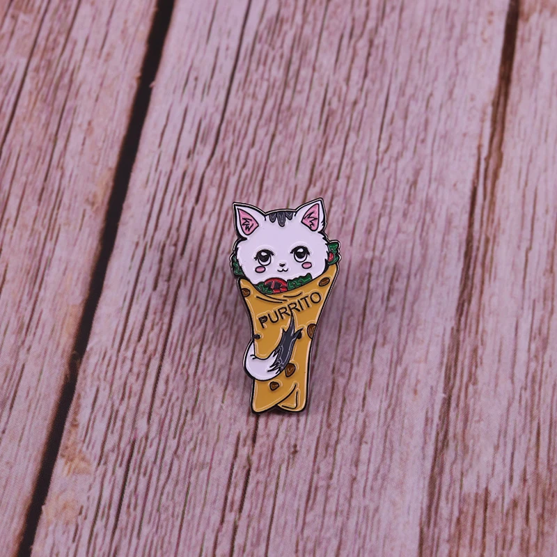 Креативная taco шпилька с подвеской Кот веганская брошь burrito значок в виде прав