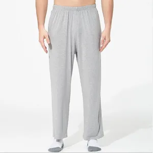 Мужские повседневные брюки большого размера, свободные мягкие брюки с широкими штанинами, Стрейчевые брюки для дома