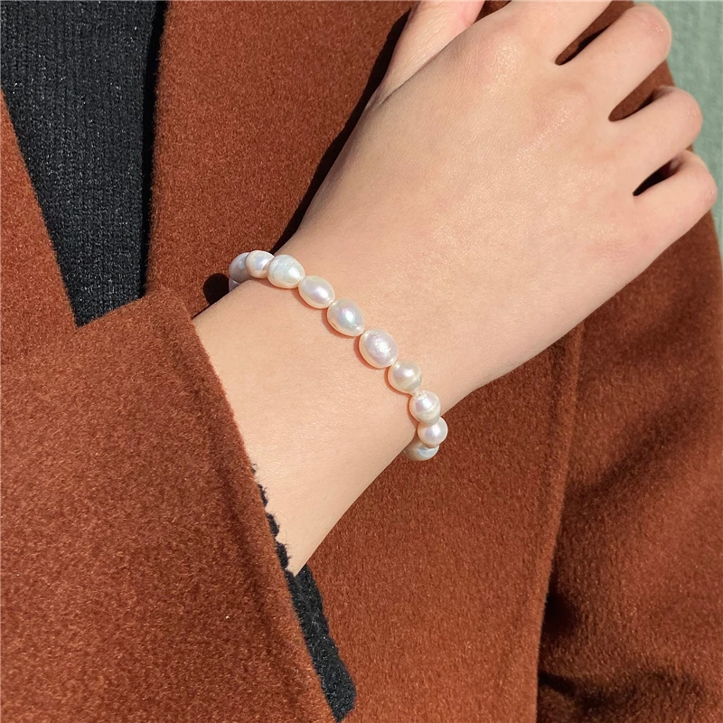 Браслет из натурального барочного жемчуга 8-10 мм | Украшения и аксессуары